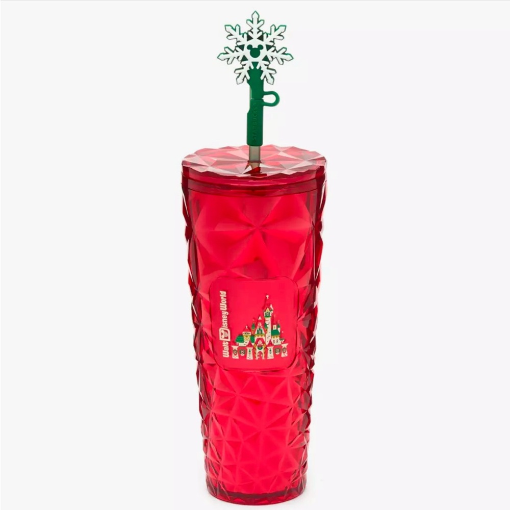 Walt Disney World Holiday Starbucks Bling Tumbler – Red